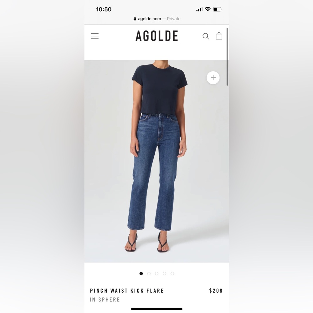 Agolde high rise pinch waist denim